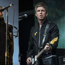 Liam Gallagher actúa en el Reading Music Festival, Inglaterra, el 29 de agosto de 2021, izquierda, y Noel Gallagher actúa en el Festival de Glastonbury en Worthy Farm, Somerset, Inglaterra, el 25 de junio de 2022.(Foto AP)