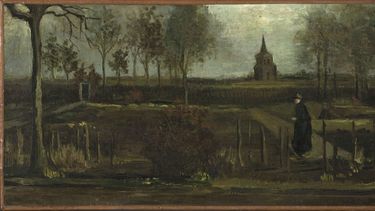 Esta fotografía sin fecha muestra la pintura “Jardín rectoral en Nuenen en primavera” de 1884, de Vincent van Gogh, en el Museo de Groninger, Países Bajos. La pintura es un préstamo del Ayuntamiento de Groningen. Más de tres años después de que fuera robada de un museo que estuvo cerrado durante la pandemia, esta pintura del maestro holandés Vincent van Gogh ha sido recuperada aunqe un poco deteriorada, dijo el martes 12 de diciembre de 2023 el Museo Groninger en los Países Bajos. (Marten de Leeuw/Groningen Museum vía AP)