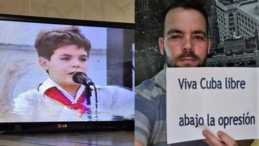 fue usado como pionero comunista, hoy quiere democracia y libertad para cuba