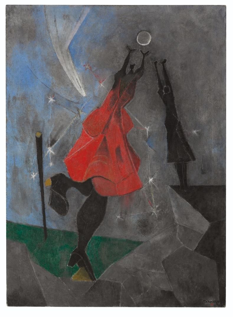 En esta imagen difundida por Christies, la pintura "Women Reaching for the Moon" del artista mexicano Rufino Tamayo, que encabeza la subasta de arte latinoamericano de la casa en Nueva York el martes 19 de noviembre del 2013. (AP Foto/Christie