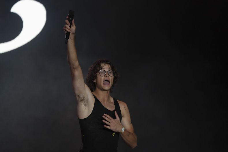 David Kushner durante su presentación en el festival Corona Capital en la Ciudad de México, el viernes 15 de noviembre de 2024. (Foto AP/Eduardo Verdugo)