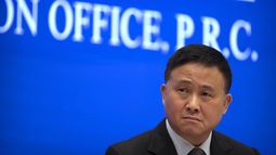 Pan Gongsheng, vicepresidente del Banco Popular de China, en Beijing el 3 de marzo de 2023. (Foto AP /Mark Schiefelbein)