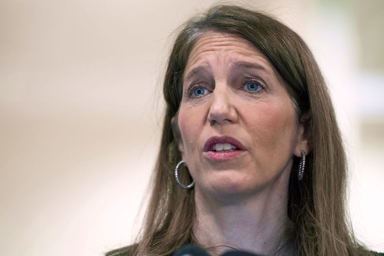 Sylvia Burwell, secretaria de Salud y Servicios Humanos, habla el s&aacute;bado 15 de noviembre de 2014, en Manassas, Virginia. (Foto AP/Cliff Owen, Archivo)