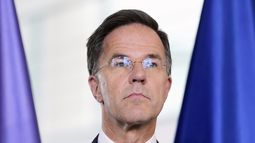 El secretario general de la OTAN Mark Rutte en conferencia de prensa en Berlín el 9 de julio del 2025. (AP foto/Markus Schreiber)