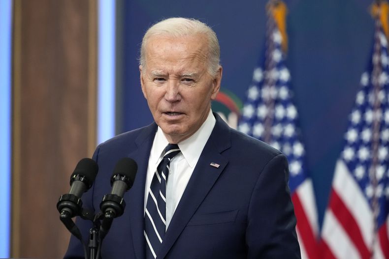 ARCHIVO - El presidente Joe Biden habla el 12 de abril de 2024 en Washington. (Foto AP/Alex Brandon, archivo)