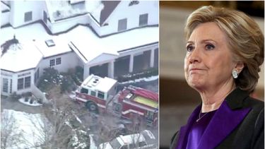 bomberos combaten un incendio en la residencia de la familia clinton en el estado de nueva york
