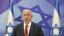 En esta imagen de archivo, el primer ministro de Israel, Benjamin Netanyahu, ofrece una conferencia de prensa en Jerusalén, el 9 de diciembre de 2024. (AP Foto/Maya Alleruzzo, Pool, archivo)