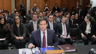 El secretario de Estado de Estados Unidos, Marco Rubio, en una audiencia ante la Comisión de Relaciones Exteriores del Senado, el miércoles 28 de enero de 2026, en Washington. (AP Foto/Mariam Zuhaib)