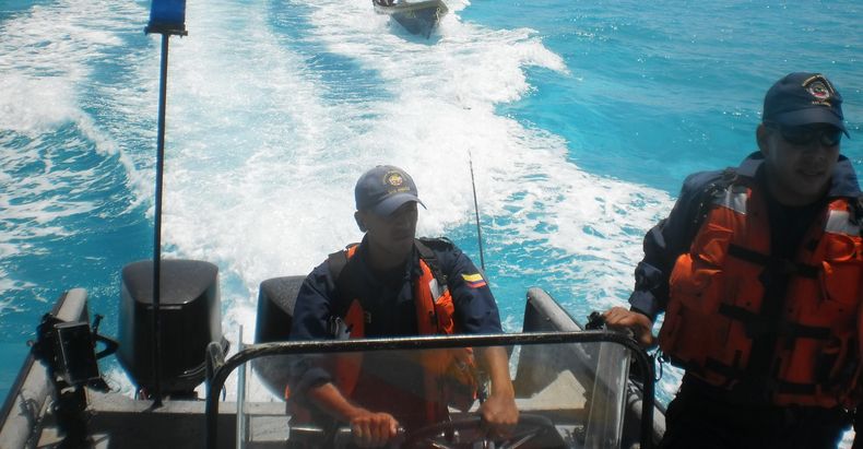 Armada colombiana en acción en el Golfo de Urabá.