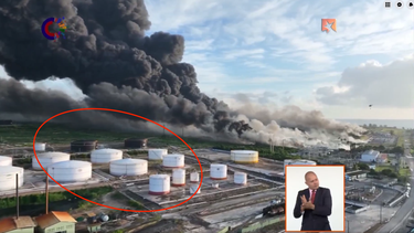 incendio en cuba se extiende al supertanque numero cuatro y compromete un deposito de azufre