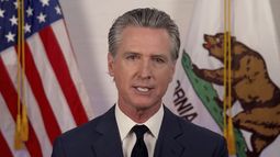 El gobernador de California, Gavin Newsom, habla durante un discurso el martes 10 de junio de 2025. (Oficina del gobernador de California via AP)