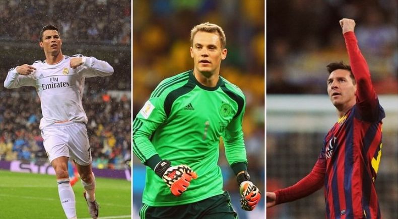 Manuel Neuer, cada vez más afianzado como el mejor arquero del mundo y pilar de la selección alemana campeona mundial, será el encargado de tratar de romper el monopolio de Cristiano Ronaldo y Lionel Messi en el Balón de Oro.