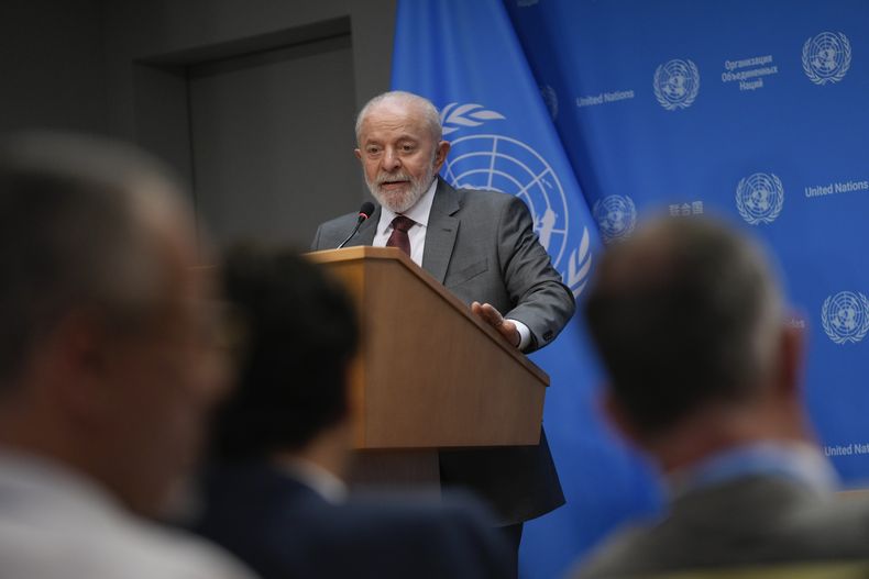 ARCHIVO - El presidente brasileño Luiz Inácio Lula da Silva en la sede de la ONU en Nueva York el 25 de septiembre del 2024. (AP foto/Frank Franklin II, archivo)
