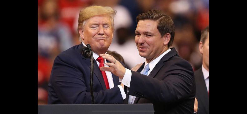 El expresidente Donald Trump y el gobernador de Florida, Ron DeSantis. (Archivo)