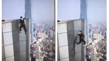 fuerte video: un alpinista urbano cae al vacio desde lo alto de un edificio de 62 pisos