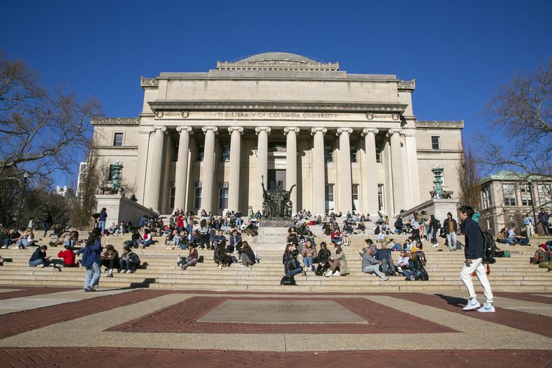 La Universidad de Columbia en Nueva York el 10 de febrero del 2023. (AP foto/Ted Shaffrey)