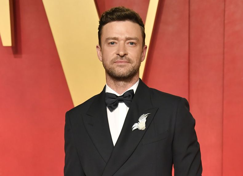 ARCHIVO - Justin Timberlake en la fiesta de los Oscar de Vanity Fair en Beverly Hills, California, el 10 de marzo de 2024. (Foto Evan Agostini/Invision/AP, archivo)