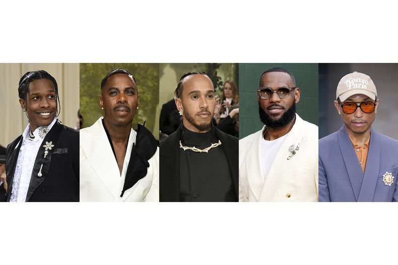 Esta combinación de fotos muestra a A$AP Rocky, de izquierda a derecha, Colman Domingo, Lewis Hamilton, LeBron James y Pharrell Williams, quienes actuarán como copresidentes de la próxima Gala del Met. (Foto AP)