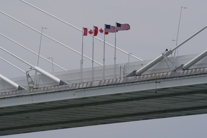 El Puente Gordie Howe entre Windsor, Ontario (Canadá) y Detroit, el 22 de mayo del 2026. (AP foto/Paul Sancya)