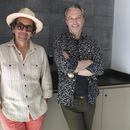 Jorge Villamizar, izquierda, y André Lópes de la banda estadounidense Bacilos posan para un retrato en la Ciudad de México el martes 28 de mayo de 2024. Bacilos se presentarán el concierto el 1 de junio. (Foto AP/Berenice Bautista)