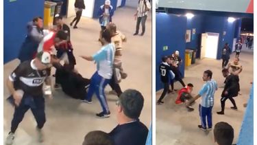 video: hinchas argentinos pegan a dos aficionados croatas de manera brutal