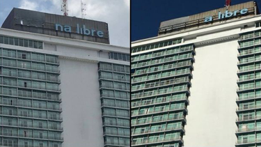 el emblematico cartel del hotel habana libre ha perdido varias letras en los ultimos dias