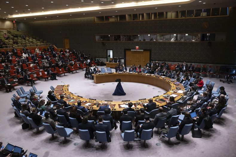 Vista general de una reunión del Consejo de Seguridad, el viernes 22 de marzo de 2024, en la sede de Naciones Unidas (AP Foto/Yuki Iwamura)