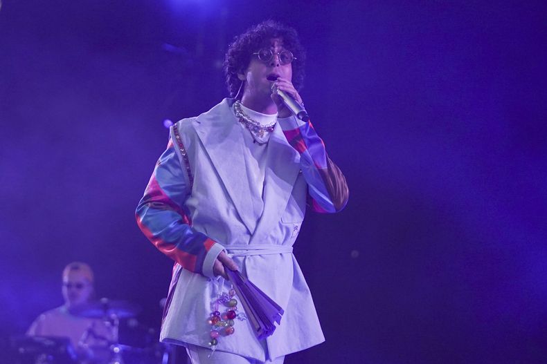 Alberto Montenegro de Astropical durante su presentación en la 25ª edición del festival de música Vive Latino en la Ciudad de México, el domingo 16 de marzo de 2025. (Foto AP/Aurea Del Rosario)