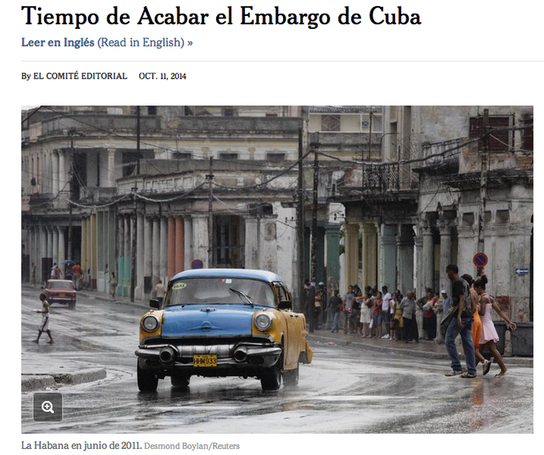 El diario hace una lectura idílica de las reformas de Raúl Castro y pide la normalización total de relaciones.