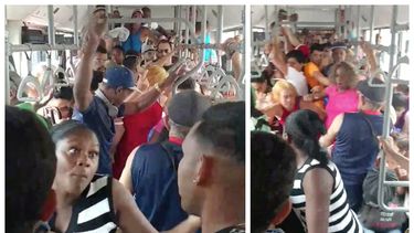 Piñazos, gritos y niños llorando: la fuerte pelea dentro de un Autobus en La Habana, Cuba