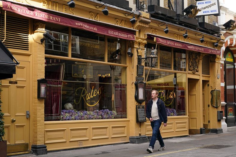 El restaurante Rules en Londres el 14 de octubre del 2026. (AP foto/Alberto Pezzali)