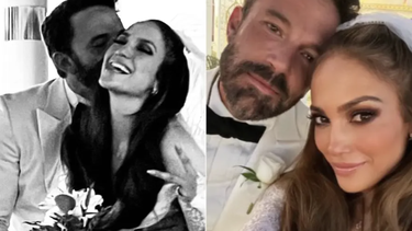 jennifer lopez dice que uso un vestido de una pelicula para casarse con ben affleck y comparte las primeras fotos