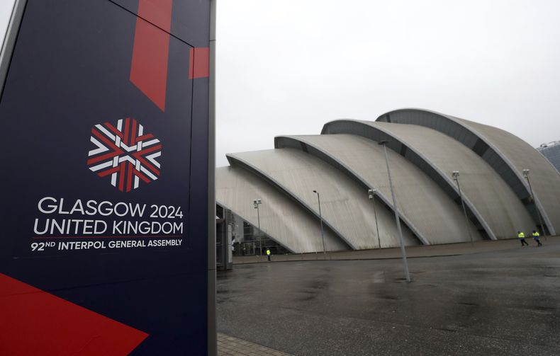 La 92da Asamblea General de la Interpol en Glasgow, Escocia, el lunes 4 de noviembre de 2024. (AP Foto/Scott Heppell)