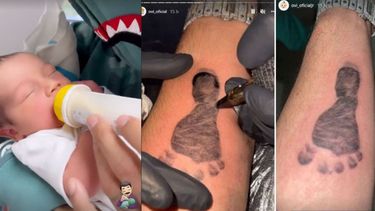 ovi se tatua el pie de su hijo