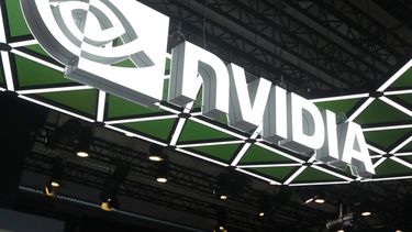 Un logotipo de Nvidia en la exposición Computex Taipei, una de las mayores ferias de informática y tecnología del mundo, en Taipéi, Taiwán, el 3 de junio de 2026. (Foto AP/Chiang Ying-ying, Archivo)