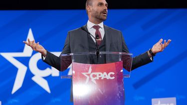 El diputado brasileño Eduardo Bolsonaro en la Conferencia de Acción Política Conservadora, el 20 de febrero de 2025, en Oxon Hill, Maryland. (AP Foto/Jose Luis Magana, Archivo)
