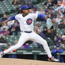 Marcus Stroman, abridor de los Cachorros de Chicago, lanza durante la primera entrada del juego de béisbol de su equipo en contra de los Mets de Nueva York, el miércoles 24 de mayo de 2023, en Chicago. (AP Foto/Charles Rex Arbogast)