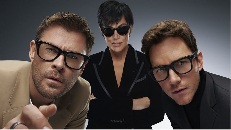 Esta imagen proporcionada por Meta muestra a Chris Hemsworth, Kris Jenner y Chris Pratt en el anuncio de la marca para el Super Bowl de la NFL. (Pringles via AP)