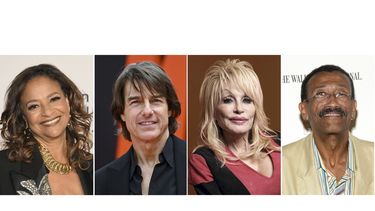 Esta combinación de fotos muestra a la coreógrafa Debbie Allen, de izquierda a derecha, el actor Tom Cruise, la artista Dolly Parton y el diseñador de producción Wynn Thomas. (Foto AP)