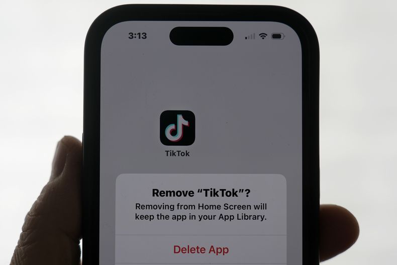 Una aplicación de TikTok en un teléfono en San Francisco, el viernes 17 de enero de 2025. (AP Foto/Jeff Chiu)