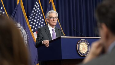 El presidente de la Reserva Federal de Estados Unidos, Jerome Powell, en conferencia de prensa en la sede de la institución en Washington, el 20 de marzo de 2024. (Foto AP/Susan Walsh)