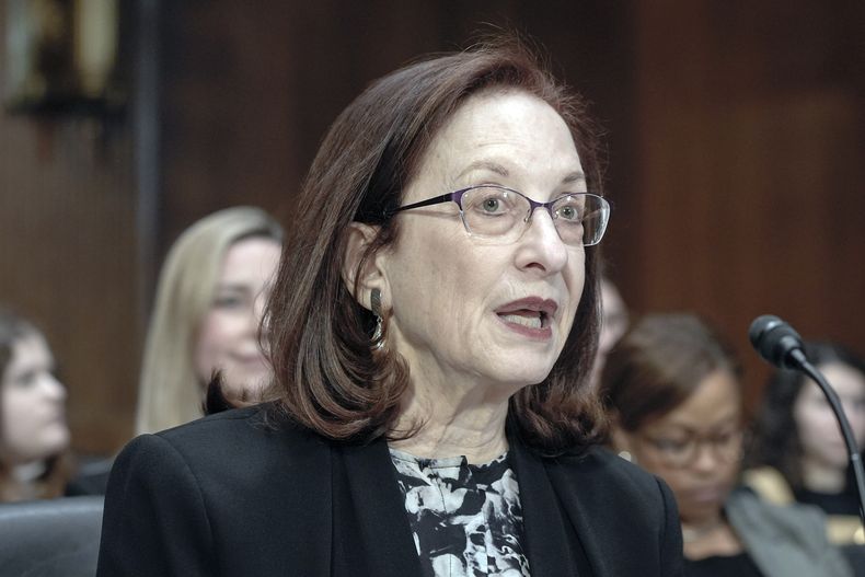 Shira Perlmutter, directora de derechos de autor de Estados Unidos, en el Congreso en Washington el 13 de noviembre del 2024. (AP foto/Mariam Zuhaib)
