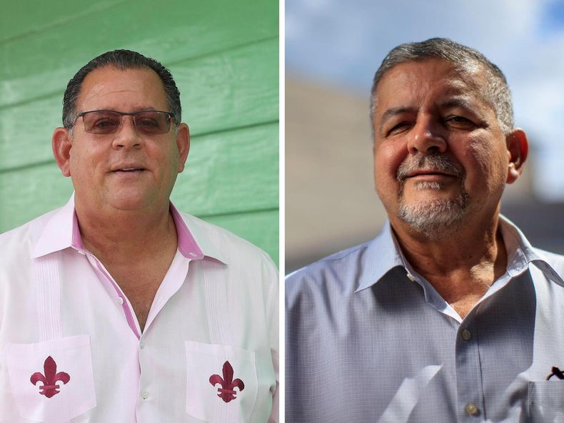 Los alcaldes de Arecibo y Dorado, Carlos Ramírez Irizarry (der.) y Carlos López Rivera.