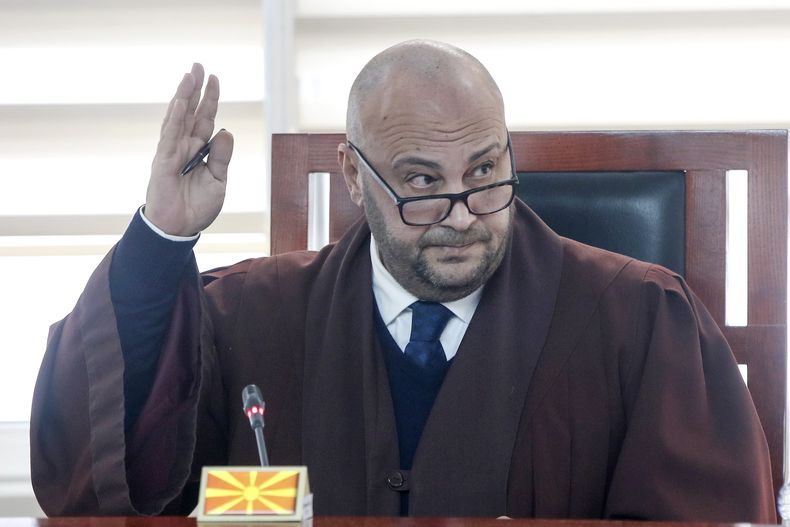 El presidente de la Corte Constitucional de Macedonia del Norte, Darko Kostadinovski, durante una sesión en Skopje, Macedonia del Norte, el 11 de diciembre del 2024. (AP foto/Boris Grdanoski)