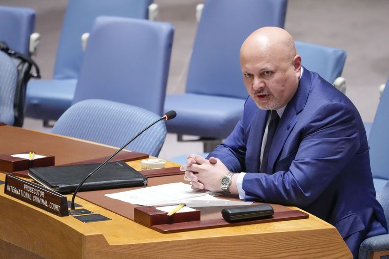 Karim Khan, fiscal de la Corte Penal Internacional, durante una reunión del Consejo de Seguridad de la ONU, el jueves 13 de julio de 2023, en la sede de la ONU. (AP Foto/Mary Altaffer)