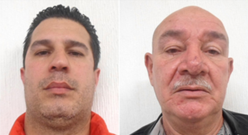 Los cubanos Roberto Marrero La Rosa (d) y Johnny Hernández Sardiñas, detenidos en México.