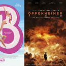 Esta combinación de imágenes muestra el arte promocional de Barbie, a la izquierda, y Oppenheimer. (Warner Bros Pictures/Universal Pictures vía AP)