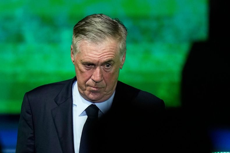 El técnico de Brasil Carlo Ancelotti durante el anuncio de la convocatoria para el Mundial 2026, el lunes 18 de mayo de 2026, en Río de Janeiro. (AP Foto/Silvia Izquierdo)