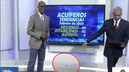 una cucaracha se pasea por el set del noticiero de la tv cubana mientras emiten en vivo
