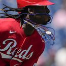 Elly De La Cruz de los Rojos de Cincinnati durante el juego ante los Nacionales de Washington, el martes 4 de julio de 2023, en Washington. (AP Foto/Patrick Semansky)